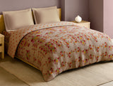 Spaces Rangana Multi 100% Cotton Double Quilt, 210 TC, Floral, Beige