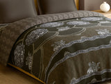 Spaces Rangana Multi 100% Cotton Double Quilt, 210 TC, Ornate, Dark Brown