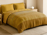 Spaces Rangana Multi 100% Cotton Double Quilt, 210 TC, Geometric, Light Yellow