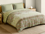 Spaces Rangana Muted 100% Cotton Double Quilt, 210 TC, Floral, Light Yellow