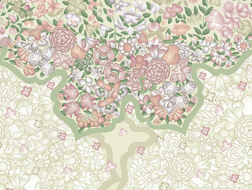 Spaces Rangana Muted 100% Cotton Double Quilt, 210 TC, Floral, Light Yellow