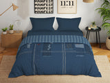 Spaces Genz 100% Cotton Double Quilt, 180 TC, Characters, Light Blue