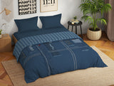 Spaces Genz 100% Cotton Double Quilt, 180 TC, Characters, Light Blue
