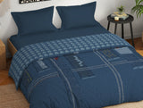 Spaces Genz 100% Cotton Double Quilt, 180 TC, Characters, Light Blue