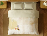 Spaces Organic Cotton Double Quilt, 180 TC, Floral, Light Peach