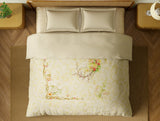 Spaces Organic Cotton Double Quilt, 180 TC, Oranate, Cream