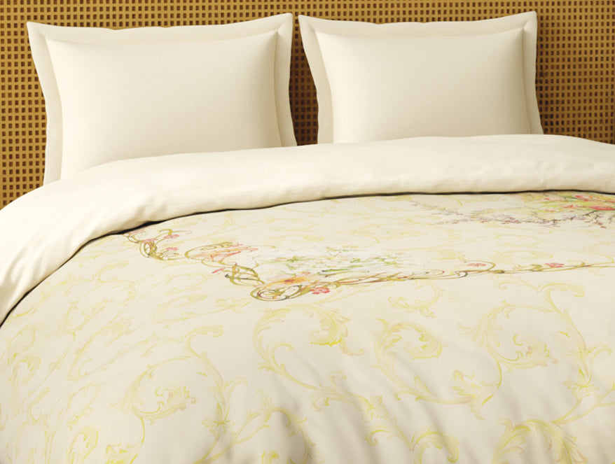 Spaces Organic Cotton Double Quilt, 180 TC, Oranate, Cream