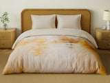 Spaces Organic Cotton Double Quilt, 180 TC, Floral, Light Peach