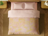 Spaces Organic Cotton Double Quilt, 180 TC, Geometric, Light Blush