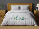 Spaces Organic Cotton Double Quilt, 180 TC, Floral, Light Violet