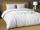 Spaces Organic Cotton Double Quilt, 180 TC, Floral, Light Violet
