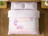 Spaces Organic Cotton Double Quilt, 180 TC, Floral, Light Violet