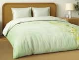 Spaces Organic Cotton Double Quilt, 180 TC, Floral, Light Green