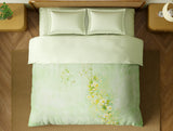 Spaces Organic Cotton Double Quilt, 180 TC, Floral, Light Green