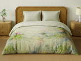 Spaces Organic Cotton Double Quilt, 180 TC, Floral, Light Yellow