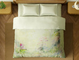 Spaces Organic Cotton Double Quilt, 180 TC, Floral, Light Yellow