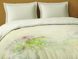 Spaces Organic Cotton Double Quilt, 180 TC, Floral, Light Yellow