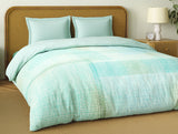 Spaces Organic Cotton Double Quilt, 180 TC, Geometric, Light Blue