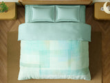 Spaces Organic Cotton Double Quilt, 180 TC, Geometric, Light Blue