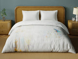 Spaces Organic Cotton Double Quilt, 180 TC, Abstract, Light Grey