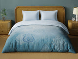 Spaces Organic Cotton Double Quilt, 180 TC, Oranate, Light Blue