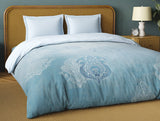 Spaces Organic Cotton Double Quilt, 180 TC, Oranate, Light Blue