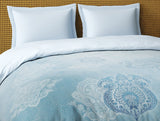 Spaces Organic Cotton Double Quilt, 180 TC, Oranate, Light Blue