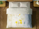 Spaces Organic Cotton Double Quilt, 180 TC, Floral, Light Taupe