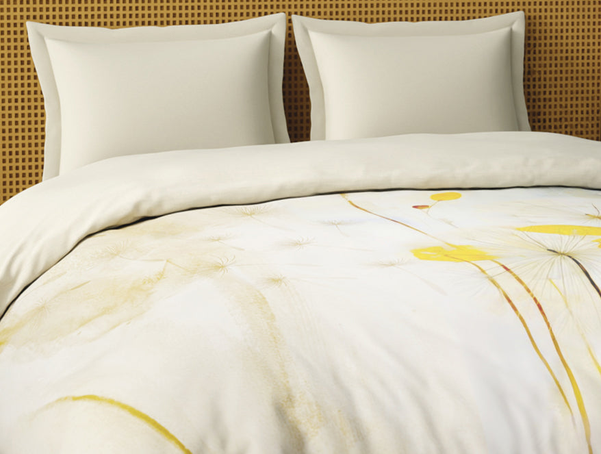 Spaces Organic Cotton Double Quilt, 180 TC, Floral, Light Taupe
