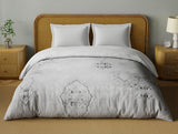Spaces Organic Cotton Double Quilt, 180 TC, Oranate, Light Grey