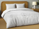 Spaces Organic Cotton Double Quilt, 180 TC, Oranate, Light Grey