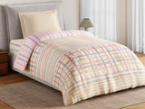 Spaces Essentials 100% Cotton Single Quilt, 144 TC, Geometric, Light Taupe