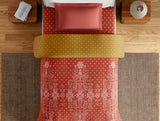 Spaces Essentials 100% Cotton Single Quilt, 144 TC, Ornate, Rust
