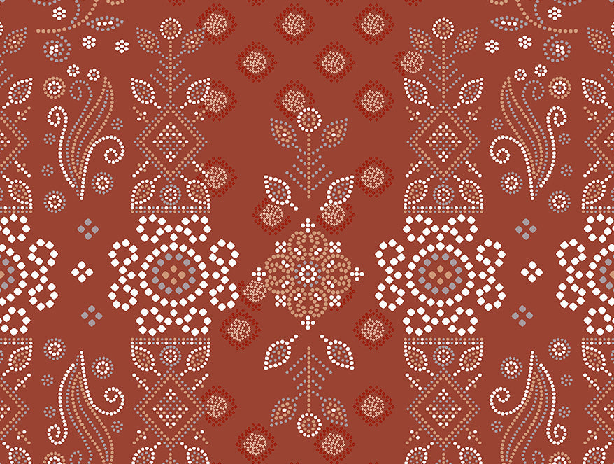 Spaces Essentials 100% Cotton Single Quilt, 144 TC, Ornate, Rust
