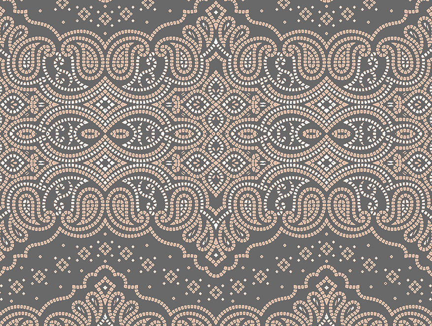 Spaces Essentials 100% Cotton Single Quilt, 144 TC, Ornate, Dark Grey