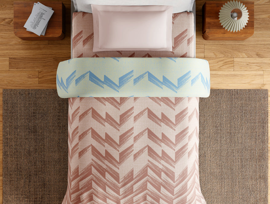 Spaces Essentials 100% Cotton Single Quilt, 144 TC, Geometric, Beige