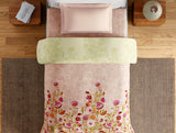 Spaces Essentials 100% Cotton Single Quilt, 144 TC, Floral, Blush