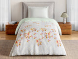 Spaces Essentials 100% Cotton Single Quilt, 144 TC, Floral, Light Grey