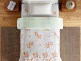 Spaces Essentials 100% Cotton Single Quilt, 144 TC, Floral, Light Grey