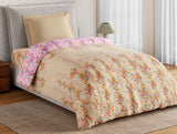 Spaces Essentials 100% Cotton Single Quilt, 144 TC, Floral, Light Taupe