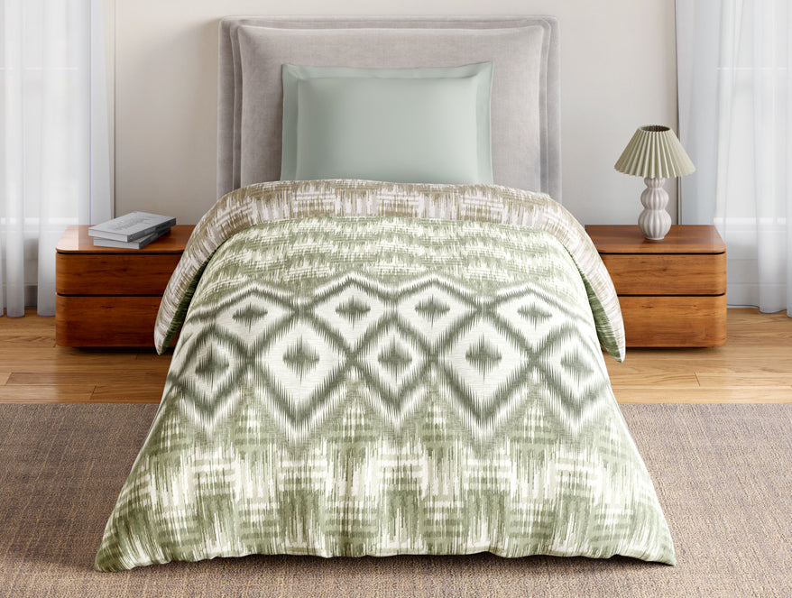 Spaces Essentials 100% Cotton Single Quilt, 144 TC, Geometric, Rust