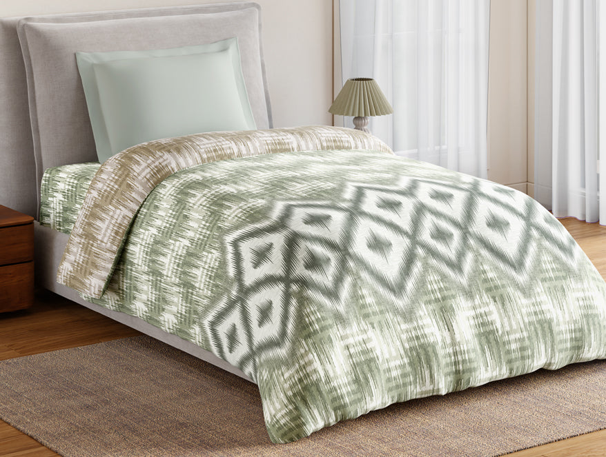 Spaces Essentials 100% Cotton Single Quilt, 144 TC, Geometric, Rust