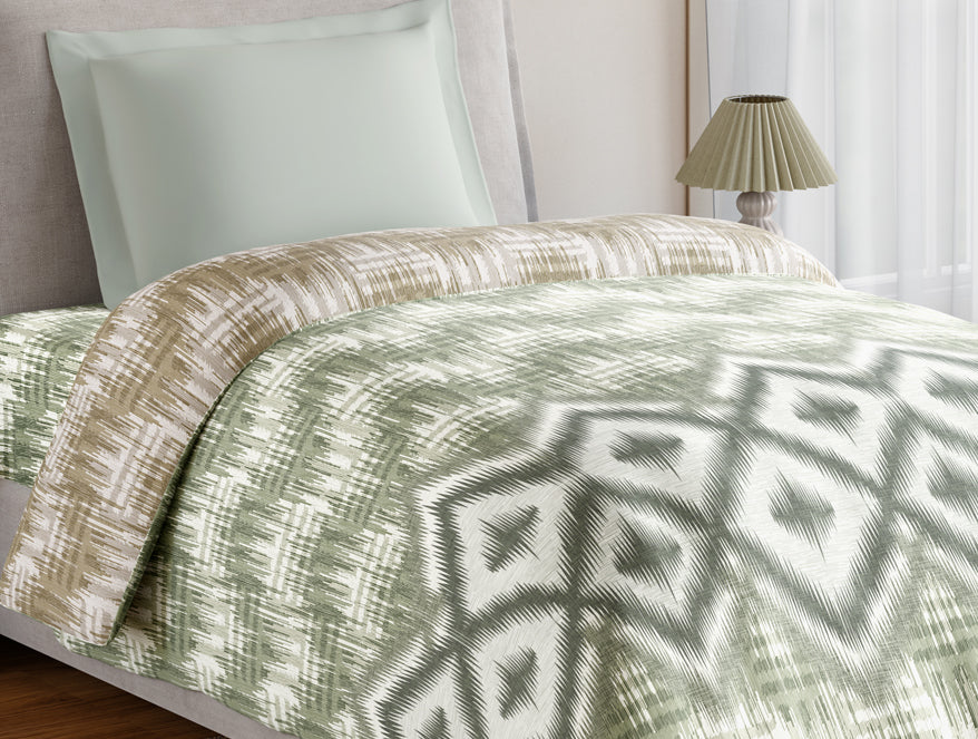 Spaces Essentials 100% Cotton Single Quilt, 144 TC, Geometric, Rust