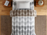 Spaces Essentials 100% Cotton Single Quilt, 144 TC, Geometric, Light Grey
