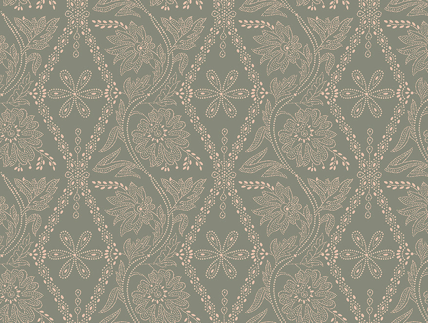 Spaces Essentials 100% Cotton Single Quilt, 144 TC, Ornate, Light Grey