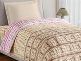 Spaces Essentials 100% Cotton Single Quilt, 144 TC, Geometric, Beige