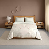 Spaces Innovations Hygro Cotton Double Quilt, 210 TC, Geometric, Cream