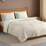 Spaces Innovations Hygro Cotton Double Quilt, 210 TC, Geometric, Cream
