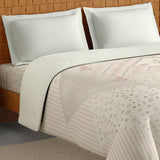 Spaces Innovations Hygro Cotton Double Quilt, 210 TC, Geometric, Cream