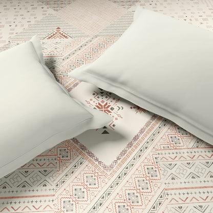 Spaces Innovations Hygro Cotton Double Quilt, 210 TC, Geometric, Cream